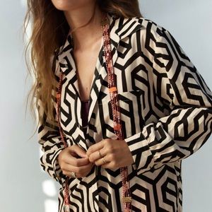 NWT ZARA PRINTED Pocket Shirt size L
